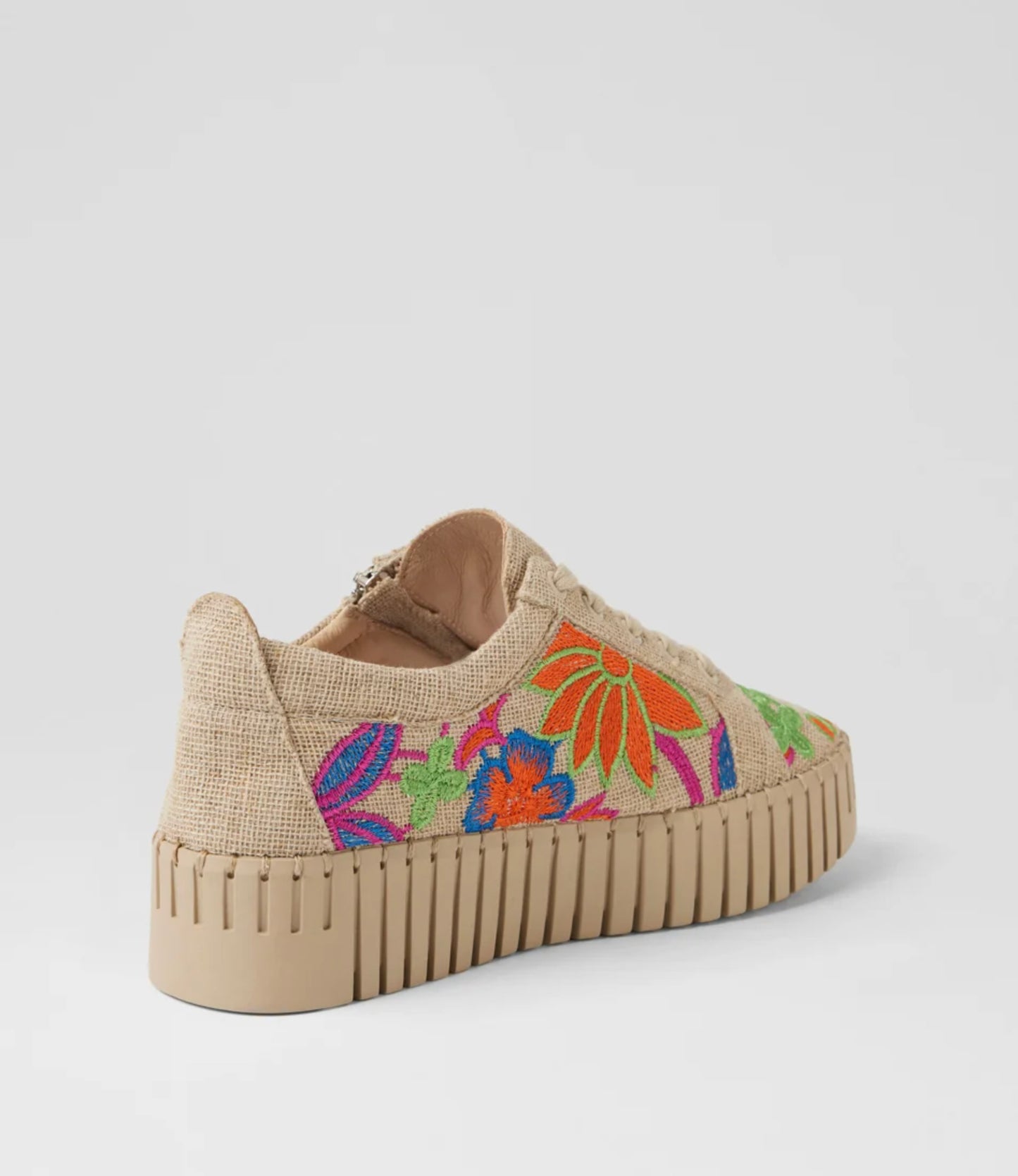 Django & Juliette Badre Zip-Up Platform Sneaker Natural-Bright Fabric | Women's Footwear | Gretel Lane