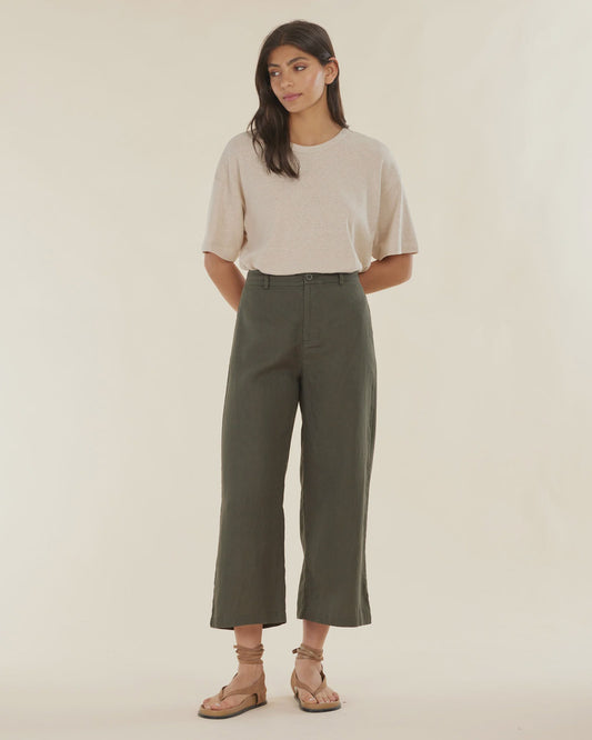 Barossa Linen Pant (Moss)