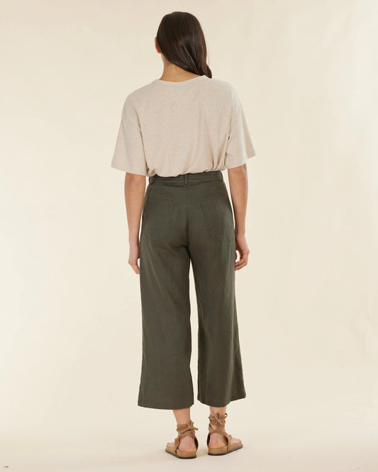 Barossa Linen Pant (Moss)