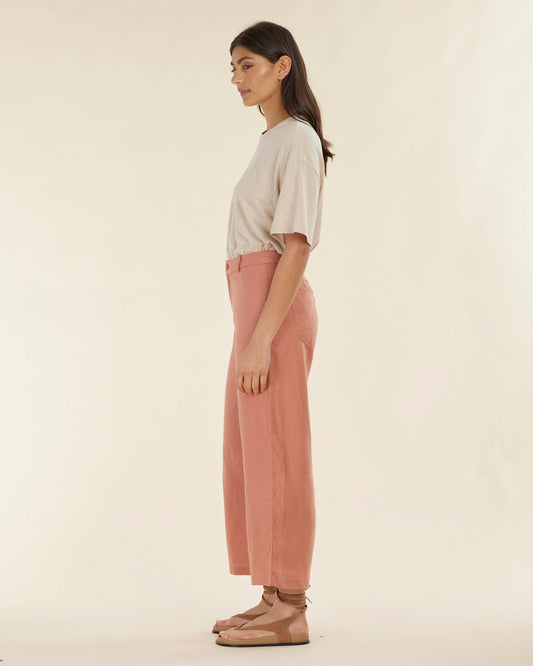 Barossa Linen Pant (Rosewood)