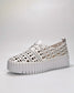 Women's Laser Cut White Sneaker | Gretel Lane