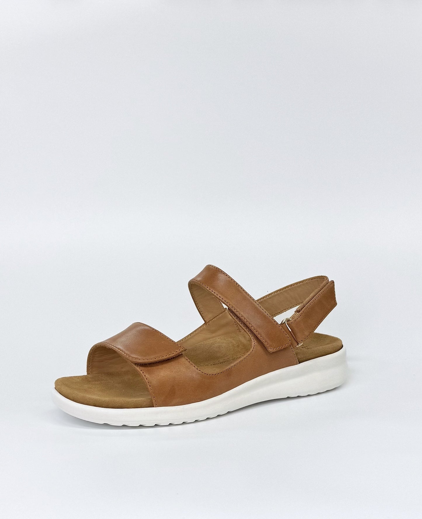Ziera Benji Women's Adjustable Sandal Tan Leather | Women's Health Shoes | Gretel Lane