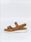 Ziera Benji Women's Adjustable Sandal Tan Leather | Women's Health Shoes | Gretel Lane
