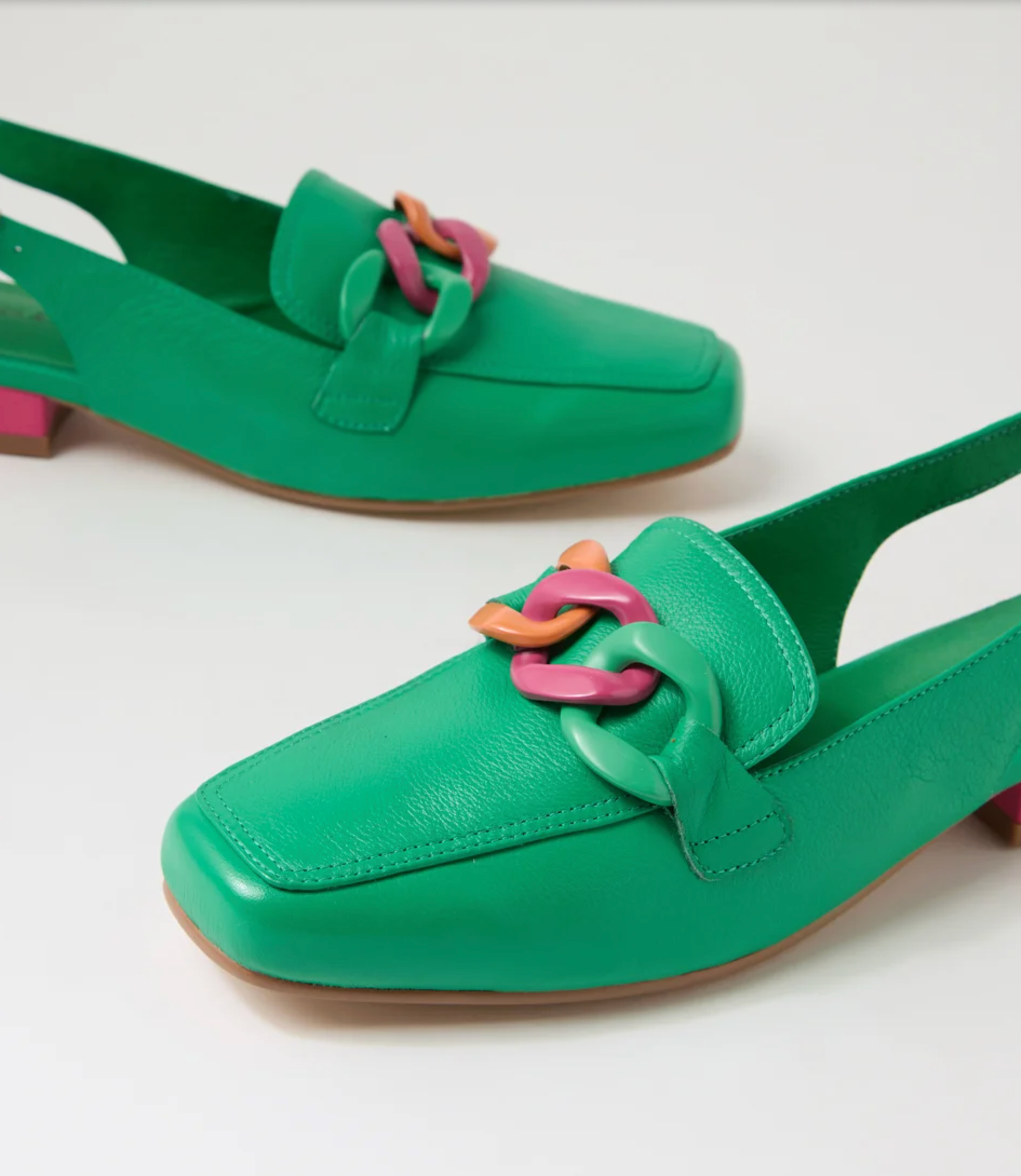 Bright Green Women's Leather Slingback | Gretel Lane