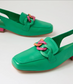 Bright Green Women's Leather Slingback | Gretel Lane