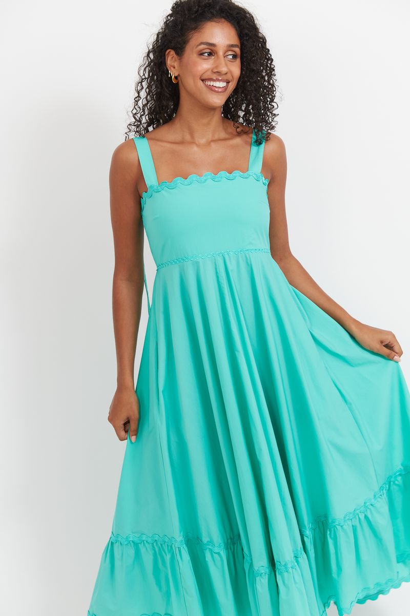 Brasilia Tie Maxi Dress (Mint)