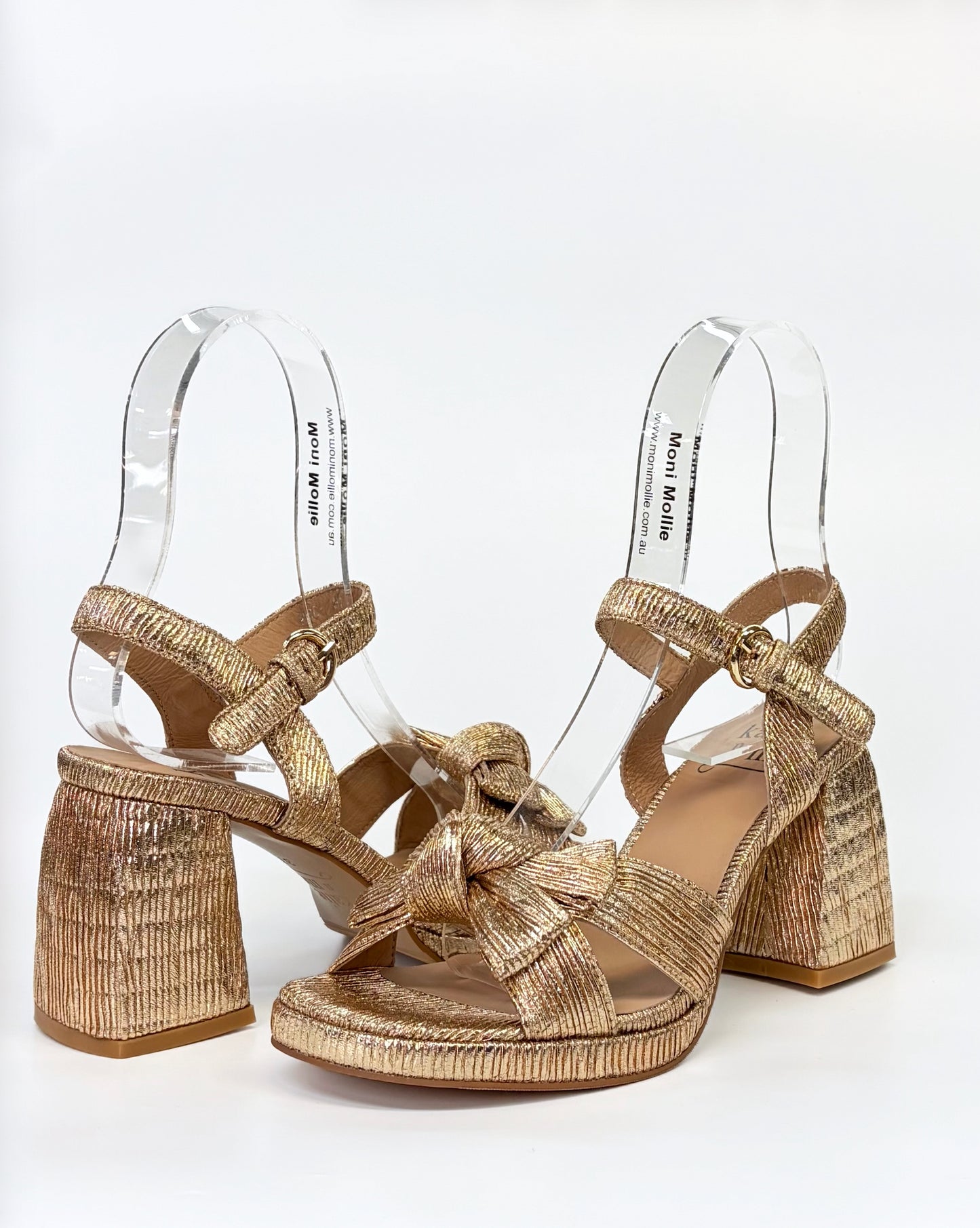 Katie n Me Bree Women's Bow Front Block Heel Rose Gold | Gretel Lane | Women's Block Heel