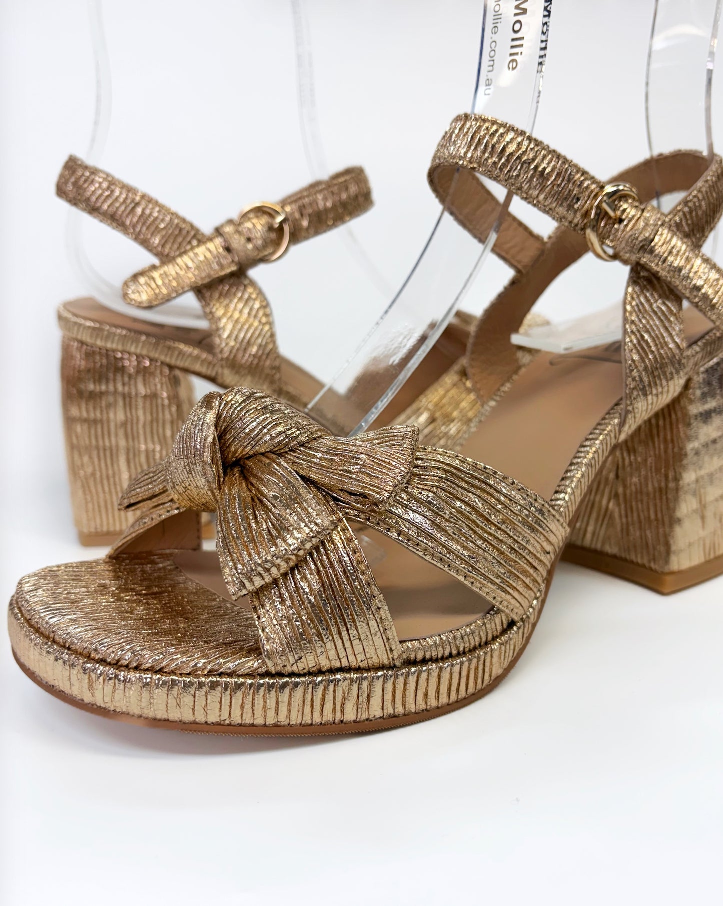 Katie n Me Bree Women's Bow Front Block Heel Rose Gold | Gretel Lane | Women's Block Heel