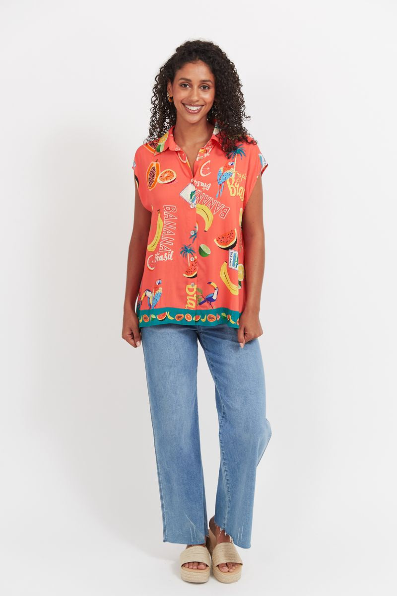 Cabana Sleeveless Shirt (Brasil Coral)