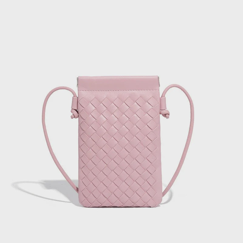 Call Me Leather Weave Crossbody Bag (Blossom)