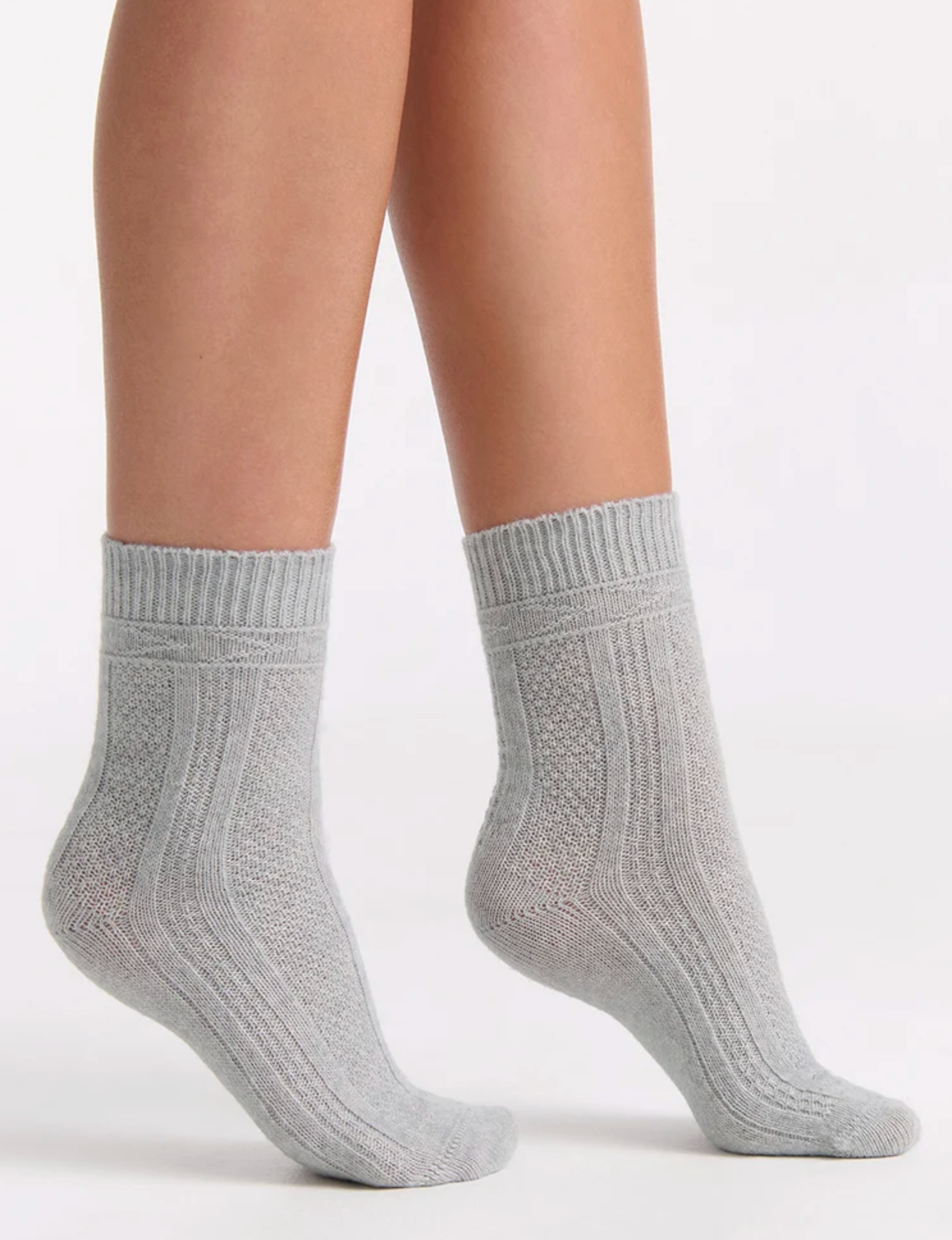 Levante Camella Wool Blend Crew Sock in Grey Marle | Women's Socks | Gretel Lane