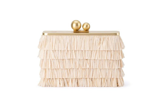 Carlita Fringe Clutch (Natural)