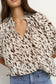 Certainty Shirred Neck SS Top (White Chocolate Animal)