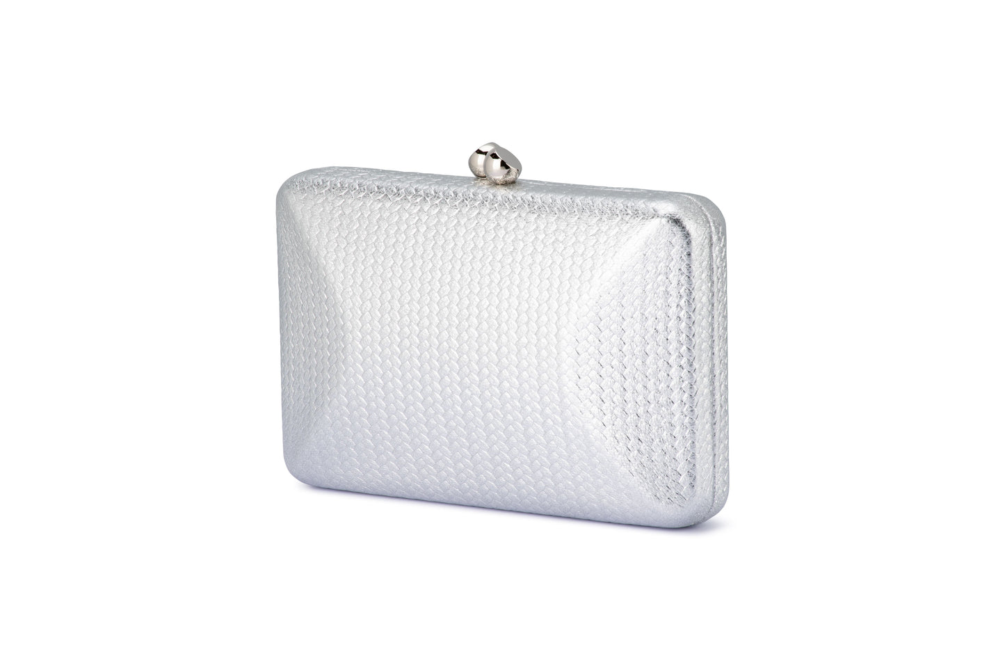 Chica Metallic Textured Clutch (Silver)