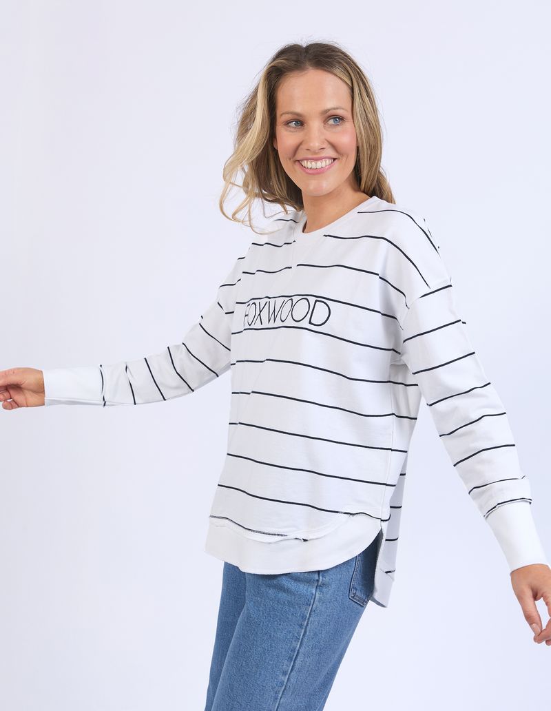Classic Stripe Simplified Crew (White/Navy Stripe)