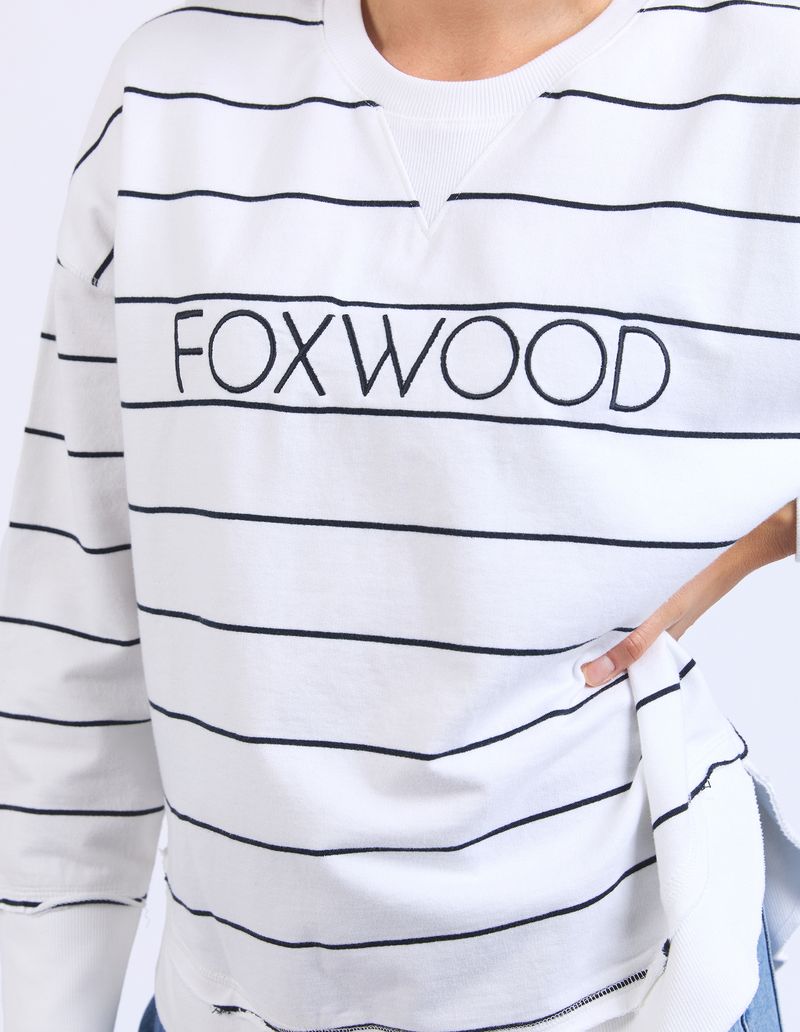 Classic Stripe Simplified Crew (White/Navy Stripe)