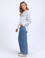 Classic Stripe Simplified Crew (White/Navy Stripe)