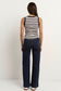 Cobble Rib Cutaway Tank (Navy/Ecru Stripe)