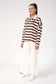 Haven Women's Cotton Chocolate Stripe Columbus Polo Top | Gretel Lane