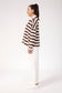 Haven Women's Cotton Chocolate Stripe Columbus Polo Top | Gretel Lane