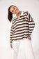 Haven Women's Cotton Chocolate Stripe Columbus Polo Top | Gretel Lane