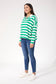 Haven Women's Green Stripe Cotton Columbus Polo Top | Gretel Lane