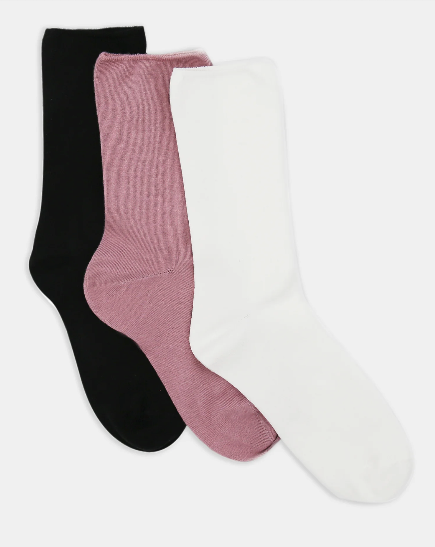 Levante Comfort Top Sock - 3 Pair Pack in White/Black/Rosewood | Women's Socks | Gretel Lane