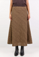 Stories Be Told Companion Cotton Blend Bias Maxi Skirt in Chocolate/Caramel Check | Women's Clothing | Gretel Lane