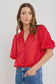 Continuance Ramie High Neck Buttoned SS Top
