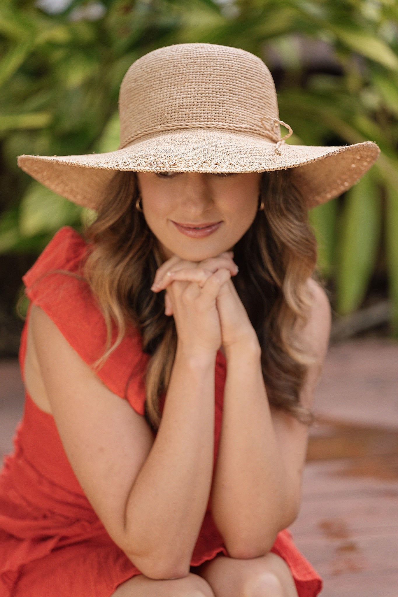 Cora Wide Brim Crochet Edge Raffia