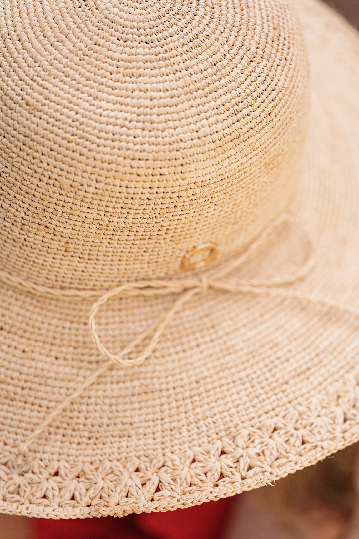 Cora Wide Brim Crochet Edge Raffia