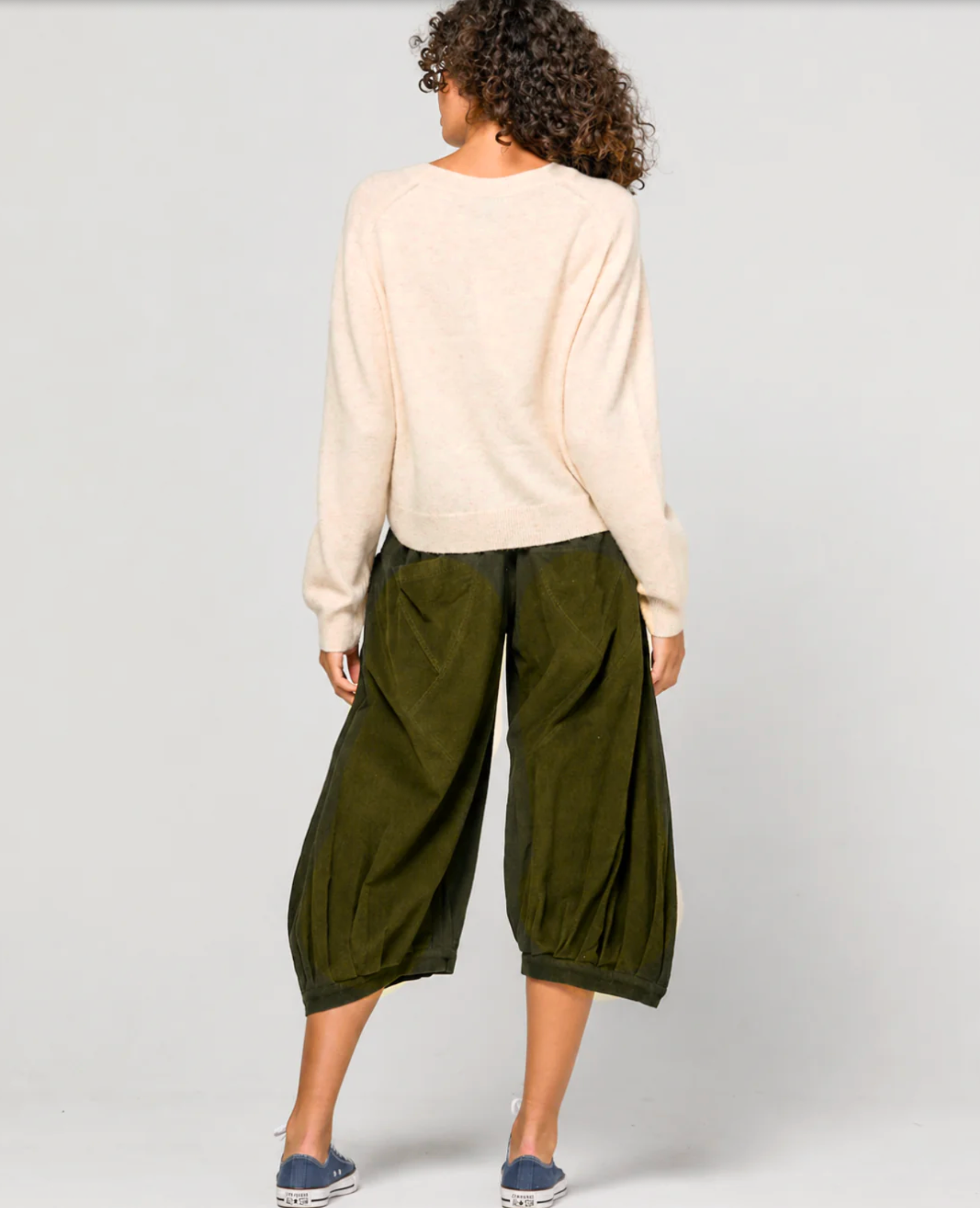 Boom Shankar Women's Olive Green Cord Guru Pant | Gretel Lane