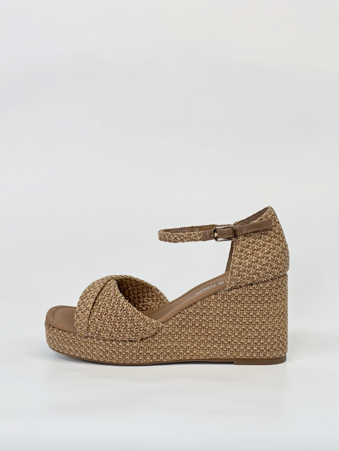 Django & Juliette Cotton Raffia Platform Wedge Sandal Cafe & Natural | Women's Footwear | Gretel Lane