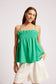 Eb & Ive Cove Shirred Linen Tank Jade | Women's Clothing | Gretel Lane