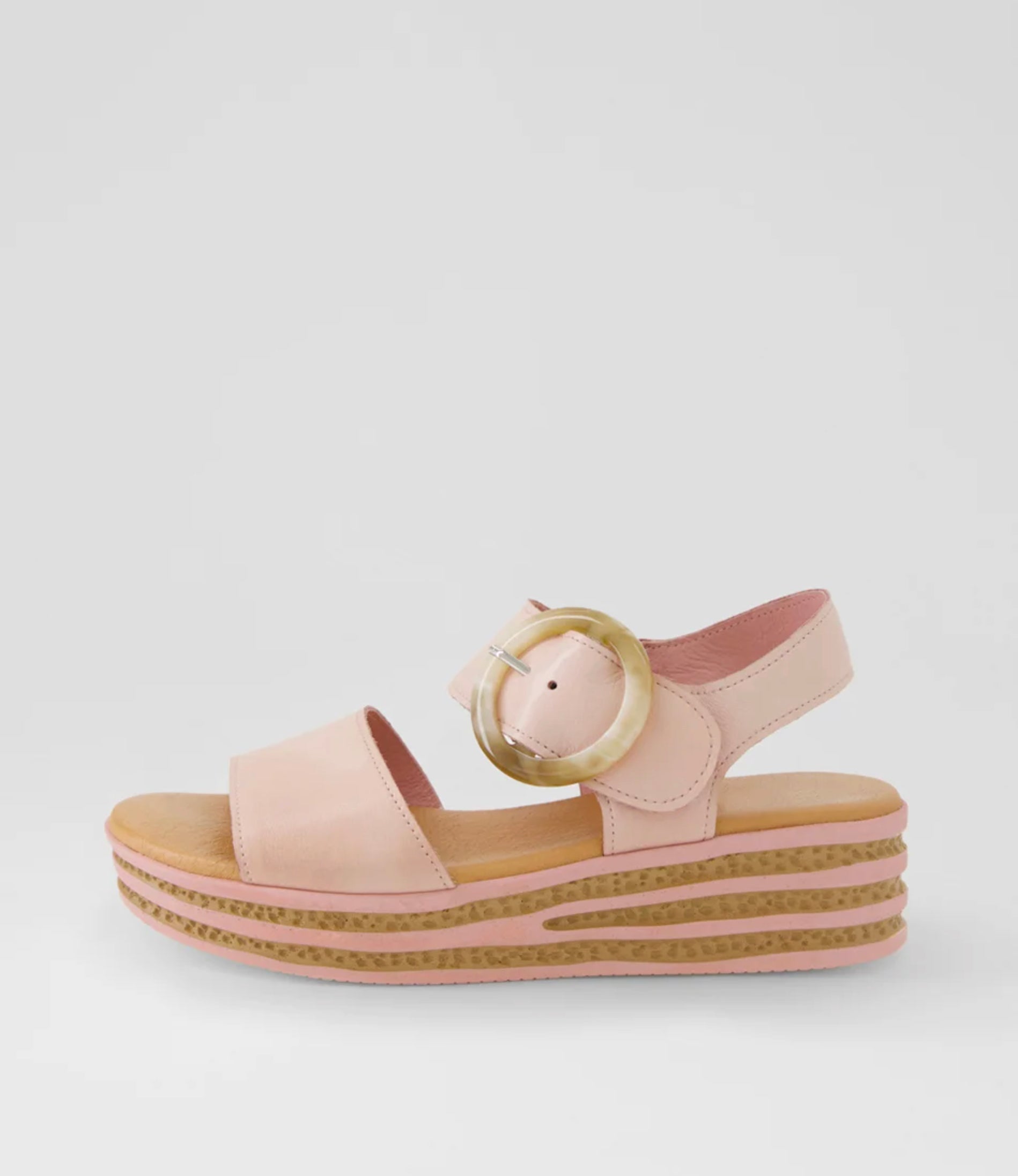 Django & Juliette Cubbie Platform Sandal Pretty Pink Leather | Women's Shoes | Gretel Lane
