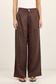 Re:Union Curator Linen Pleat Front Wide Leg Pant Dark Chocolate | Women's Pants | Gretel Lane