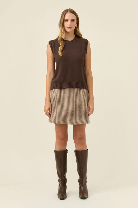 Isle of Mine Women's Darby Chocolate Knit Pullover Vest | Gretel Lane