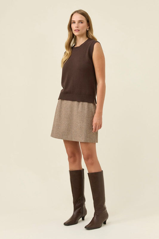Isle of Mine Women's Darby Chocolate Knit Pullover Vest | Gretel Lane