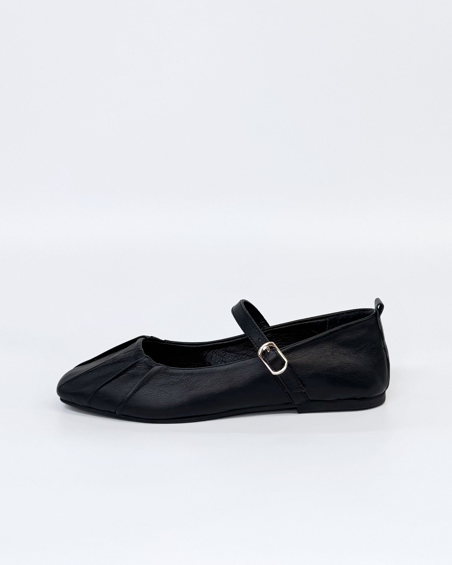 Luna Sole Black Leather Women's Dare Mary-jane Ballet Flat | Gretel Lane