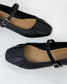 Luna Sole Black Leather Women's Dare Mary-jane Ballet Flat | Gretel Lane