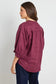 Deity Linen Button Through Puff Sleeve SS Blouse (Burgundy)