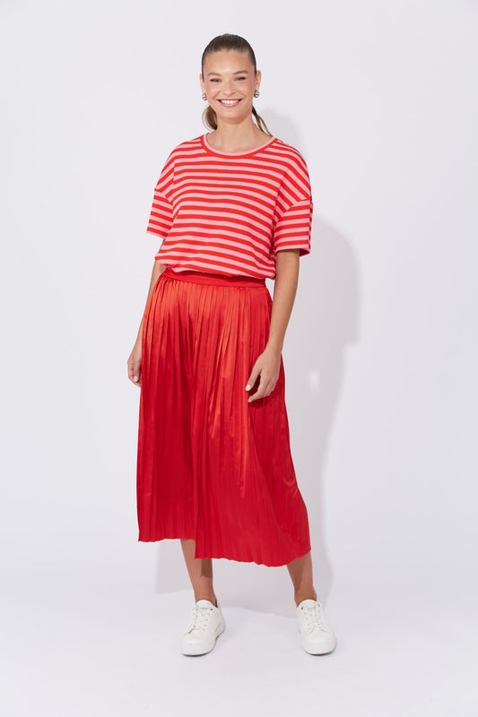 Doha Pleated Skirt (Chilli)