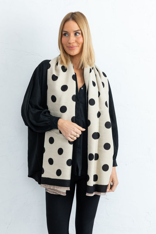 Dot to Dot Scarf (Black + White)