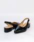 Chrissie Dove Low Slingback Heel Black Leather | Women's Shoes | Gretel Lane