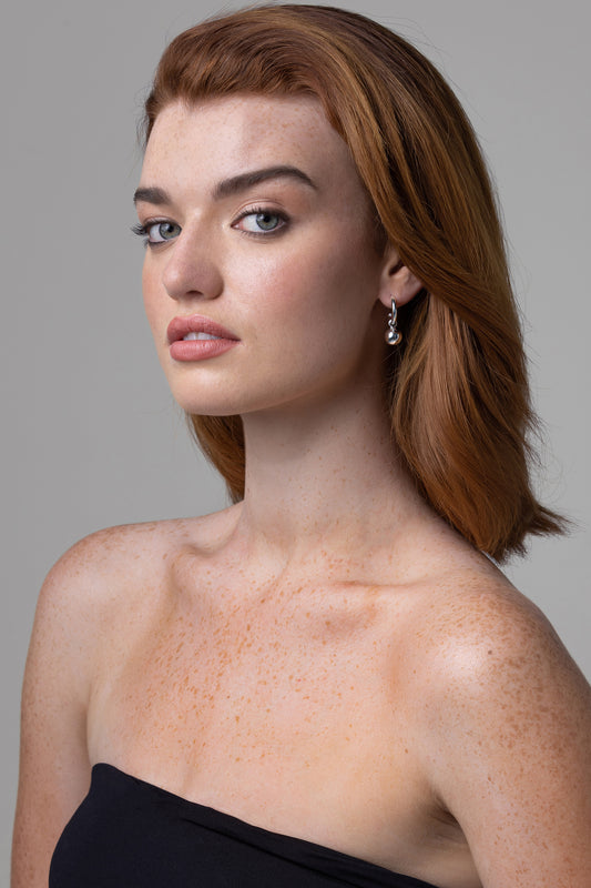 Liberte Hazel Women's Half Hoop Ball Earring Silver | Women's Jewellery | Gretel Lane