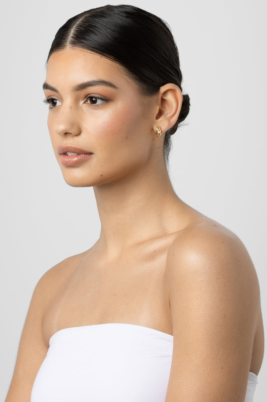 Liberte Halo Women's Rope Style Huggie Earring Gold | Women's Jewellery | Gretel Lane