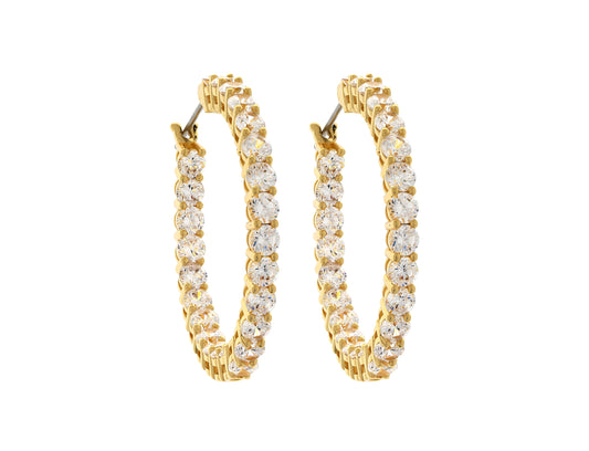 Dolce Vita Gold and Crystal Hoop Earrings | Gretel Lane