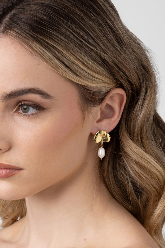 Sierra Earring (Gold/Pearl)
