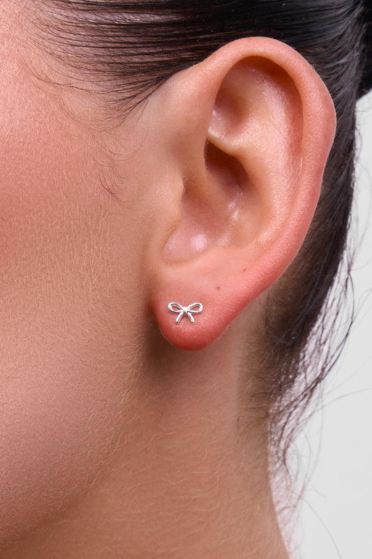 Liberté Petite Fancy Bow Stud Earring Silver | Women's Jewellery | Gretel Lane