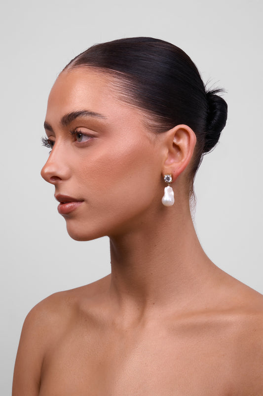 Liberte Sallie Women's Crystal/Pearl Drop Earring Gold | Women's Jewellery | Gretel Lane